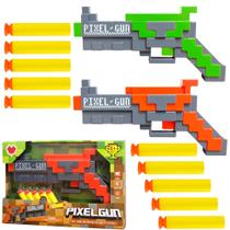 2 Arminhas Pixel Gun 2.0 Infantil Quadradinho Minecraf Roblo com 10 Dardos