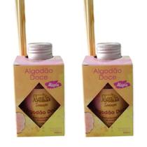2 Aromatizador Ambiente de Algodão Doce Perfumador Vareta 100ml Difusor Marca Luz Aroma - Envio Já