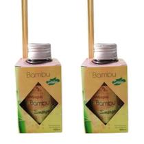 2 Aromatizador Ambiente de Bambu Perfumador Vareta Casa 100ml Difusor Ar Marca Luz Aromas - Envio Já