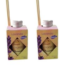 2 Aromatizador Ambiente de Lavanda Perfumador Vareta 100ml Difusor Ar Marca Luz Aromas - Envio Já
