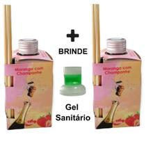 2 Aromatizador Ambiente Morango e Champanhe Difusor Vareta Casa Lar 280ml Marca Luz Aroma - Envio Já