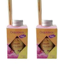 2 Aromatizador Ambiente Orquídea Perfumador Vareta Casa 100ml Difusor Ar Marca Luz Aromas - Envio Já