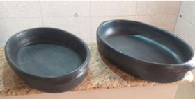 2 assadeiras de barro TAMANHO M saladeira travessa forma panela capixaba