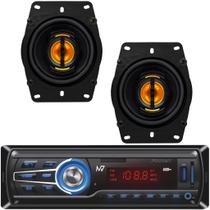 2 Auto Falantes 4x6 Pol Jb46 Flex 110w + Rádio Mp3 Bluetooth