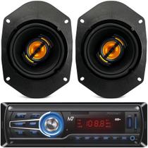 2 Auto Falantes 5x7 Pol Jb57 Flex 110w + Rádio Mp3 Bluetooth