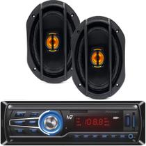2 Auto Falantes 6x9 Pol Jb69 Flex 110w + Rádio Mp3 Bluetooth