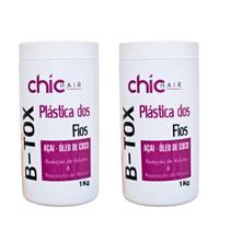 2 B-tox Plástica dos fios Açaí e Óleo de Coco 1KG-Chic Hair 2 B-tox Plástica dos fios Açaí e Óleo de Coco 1KG-Chic Hair
