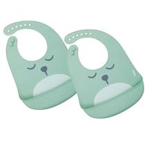 2 Babadores De Silicone Pega Migalhas Gumy Buba - Verde