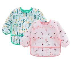2 Babadores manga longa Bebê BLW Kit 2Und Flamingo Cacto 2 Babadores manga longa Bebê BLW Kit 2Und Flamingo Cacto