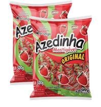 2 Bala Azedinha Mastigável Sabor Morango Cory Pacote 500g
