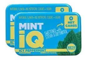 2 Bala MINT IQ ICY peppermint mints Vegana Big Sky Lata 40g