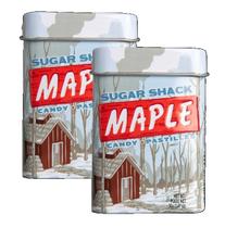 2 BALA PASTILHAS SUGAR SHACK Sabor MAPLE BIG SKY Lata 30g