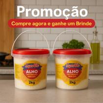 2 Baldes Alho Triturado Conserva 2kg cada Validade Longa Envio Imediato