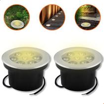 2 Balizador De Solo Led Chão Jardim 7w Embutir Blindado