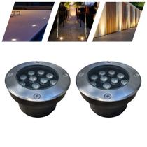 2 Balizadores Led Smd 12w Bivolt Embutir Piso Chão Gramado