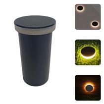 2 Balizadores Piso Pvc 3W Redondo Eclipse Luz Branco Quente 2 Balizadores Piso Pvc 3W Redondo Eclipse Luz Branco Quente