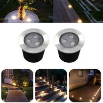 2 Balizadores Spot Pvc Led Smd 3W Branco Quente De Embutir 2 Balizadores Spot Pvc Led Smd 3W Branco Quente De Embutir