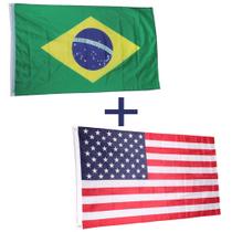 2 Bandeiras - Brasil + Estados Unidos 150x90cm