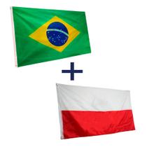 2 Bandeiras - Brasil + Polônia 150x90cm