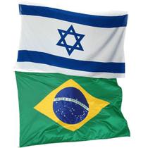 2 Bandeiras Israel E Brasil 100% Poliester 1,60 X 1,10 2751515401