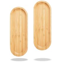 2 Bandeja Petisqueira em Bambu P/ Servir Decorar Lavabo 33cm 2 Bandeja Petisqueira em Bambu P/ Servir Decorar Lavabo 33cm