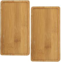 2 Bandeja Retangular em MDF Madeira Para Cozinha Tábua 33,5cm