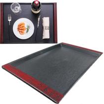 2 Bandeja Retangular Preta com Alça 38x24cm Restaurante