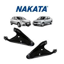 2 Bandeja Suspensão Dianteira Esquerda+Direita Com Pivô Renault Logan 2007 A 2013 Nakata