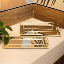 2 Bandejas Decorativas Wolff de Metal Dourada