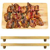 2 Bandejas em Bambu Prato Sushi 24cm Restaurante Oriental