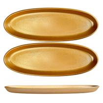 2 Bandejas Oval em Madeira Decoração Café Lavabo 39cm