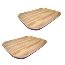 2 Bandejas Para Garçom Servir De Plástico 35cm