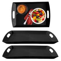 2 Bandejas Retangular Para Servir Café Hotel Buffet 36cm