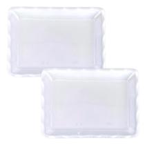 2 Bandejas Travessa Melamina Servir Petiscos Café 24x17cm