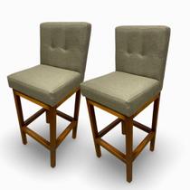 2 banquetas alta c/ encosto tokio linho cappuccino g2home