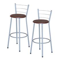 2 Banquetas Alta Epoxi Cinza Cristal