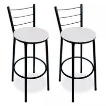 2 Banquetas Alta Epoxi Preto