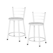 2 Banquetas Baixa Epoxi Branca Cristal