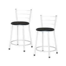 2 Banquetas Baixa Epoxi Branca Cristal