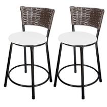 2 Banquetas Baixa para Cozinha Hawai Marrom