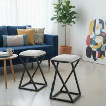 2 Banquinhos De Aço E material sintético Banqueta