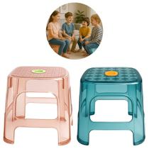 2 Banquinhos De Plástico Resistente Multiuso Para Casa 2 Banquinhos De Plástico Resistente Multiuso Para Casa