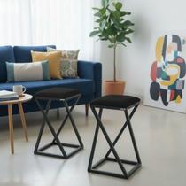 2 Banquinhos Ferro banco sem encosto Banqueta Banco Quadrado