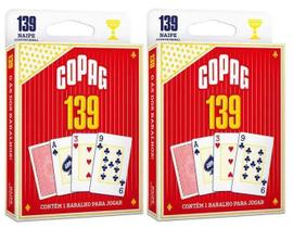 2 Baralhos Copag 139 Naipe Convencional Vermelho