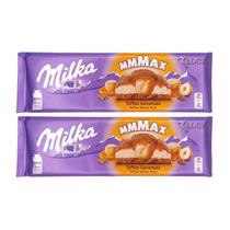 2 Barras de Chocolate Milka Caramel com avelã 300g Importado