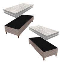 2 Bases Box Solteiro Galaxy 42x88x188cm com Kit com 2 Colchões Solteiro Quality D33 Duoface 26x88x18 Paropas By Ecosono Prata/Rustico 2 Bases Box Solteiro Galaxy 42x88x188cm com Kit com 2 Colchões Solteiro Quality D33 Duoface 26x88x18 Paropas By Ecosono Prata/Rustico
