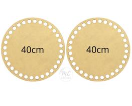 2 Bases Mdf Crochê/Fio de Malha Redonda 40cm Diâmetro