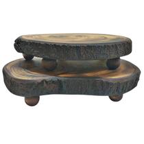 2 Bases Rústicas Multiuso Madeira Verniz Fosco 22,5 e 19,5cm 2 Bases Rústicas Multiuso Madeira Verniz Fosco 22,5 e 19,5cm