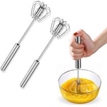 2 Batedor Clara Neve Ovos Giratório Profissional Inox Manual