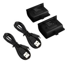 2 Baterias Com Cabo Carregador Para Controle Compatível Xbox One Charge